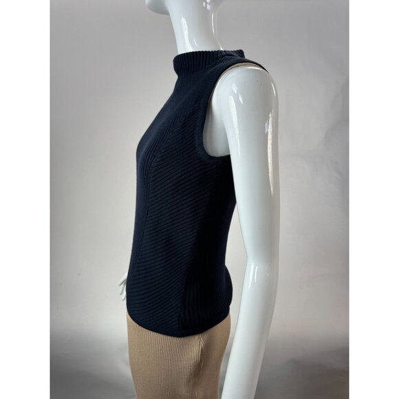 Tommy Hilfiger Navy Blue Sleeveless Ribbed Knit Cotton Top Size SP - Picture 12 of 16